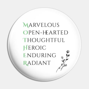 World's Best Mom - Acrostic about Mother minimalistic design Pin