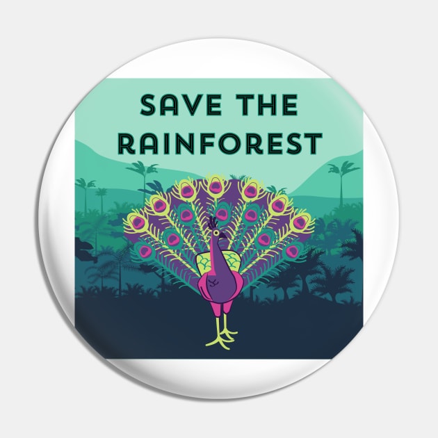 Save the rainforest Pin by Benjamin Customs