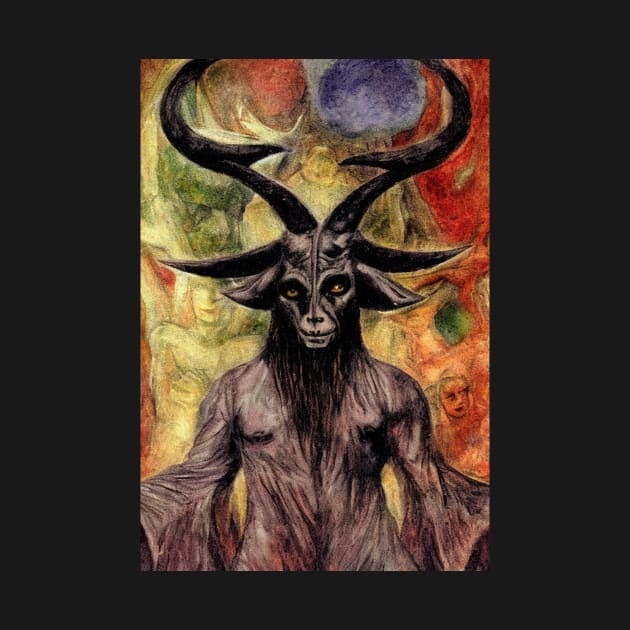 Baphomet surrealist painting by hclara23