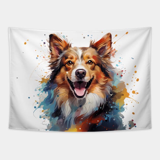 Pomeranian dog Tapestry by AnimalArtZen