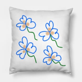 Blue red watercolor art Pillow