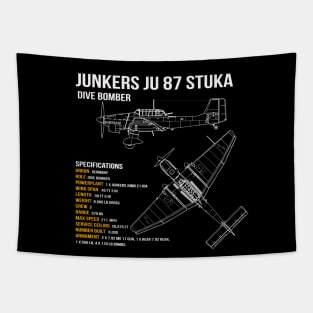 Junkers Ju 87 Stuka WW2 Dive Bomber Airplane Tapestry