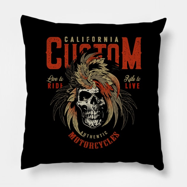 California custom motorcycles Pillow by autopic