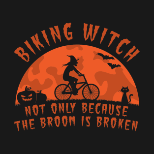 Biking Witch Halloween Biking Couple T-Shirt