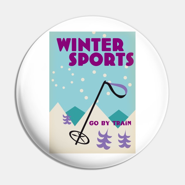 Winter Sports retro style poster Pin by nickemporium1