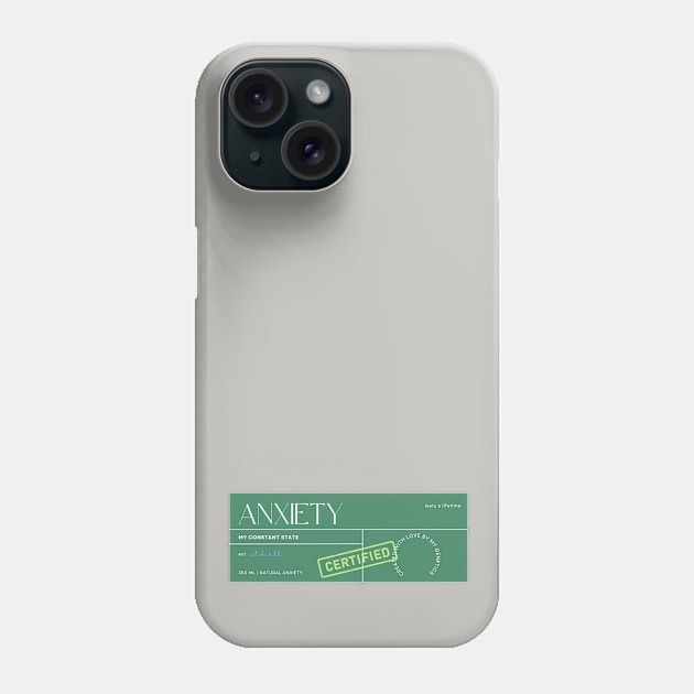 ANXIETY Label Phone Case by Serial Chiller 