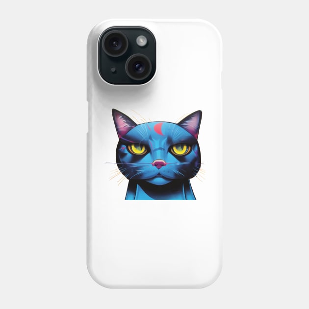 Blue cat Phone Case by DEGryps