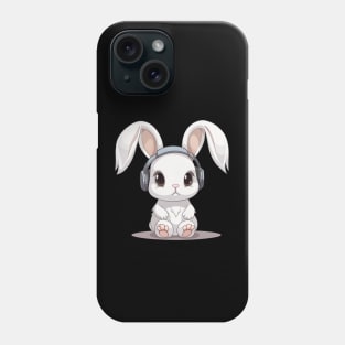 Baby Bunny Rabbit wearing headphones, Cute, Kawaii Phone Case