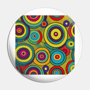 seamless Geometric pattern in retro '70 style of circles and lines Pin