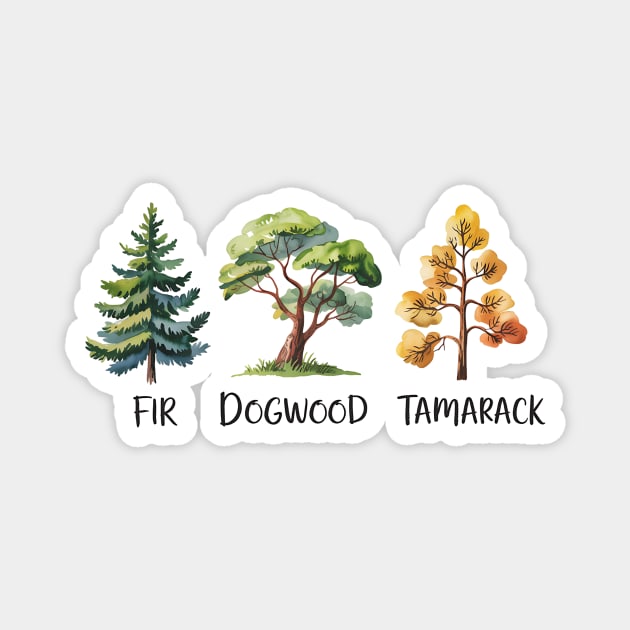 Subtle Anti Trump Fir Dogwood Tamarack Funny Tree Magnet by ArtistTee ⭐⭐⭐⭐⭐