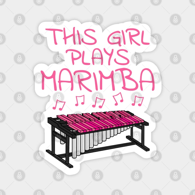This Girl Plays Marimba, Female Marimbist, Percussionist Musician Magnet by doodlerob