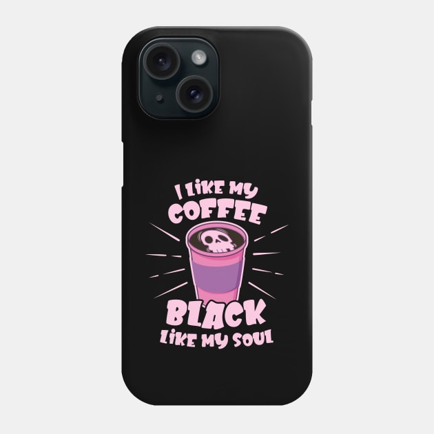 Black Like My Soul Pastel Grunge Nu Goth Coffee Phone Case by Huhnerdieb Apparel