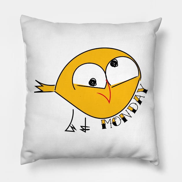 Bird funny animals quote monday Pillow by soycarola