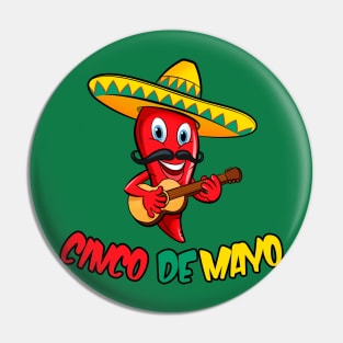 Fun Cinco De Mayo Red Pepper Sombrero Pin