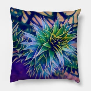 Monkey Puzzle Tree - Blue Pillow