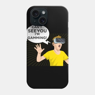 funny headset cant see you im gaming Phone Case