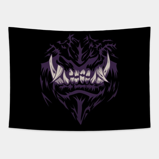 Oni Teeth - On Black Tapestry by ChrisOConnell