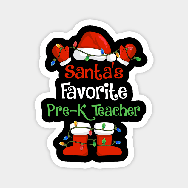 Santa's Favorite Pre-K Teacher Funny Christmas Pajamas Magnet by cloverbozic2259lda