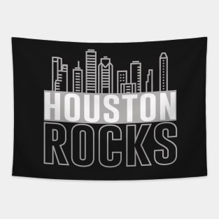 Houston Rocks Texas City Skyline Tapestry