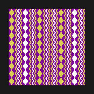 Retro 1960s Style Sixties Vintage Pattern Design Purple Yellow T-Shirt