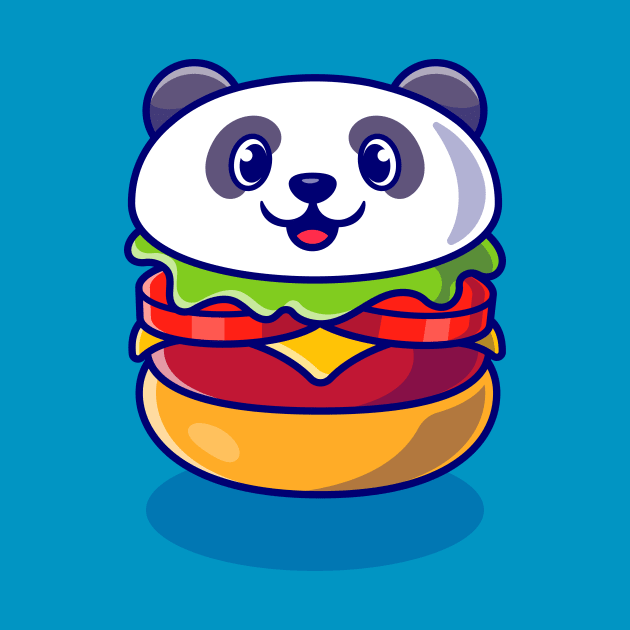 Cute Panda Burger Cartoon Illustration by Catalyst Labs