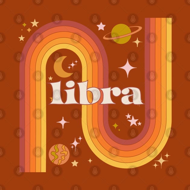 Libra Warm Rainbow - 70s Libra Zodiac by Deardarling