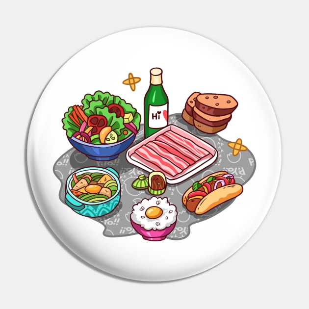 Korean food Pin by Little Forest Art