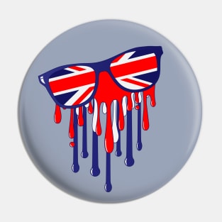 Union Jack Londoner Dripping Paint Sunglassess Pin