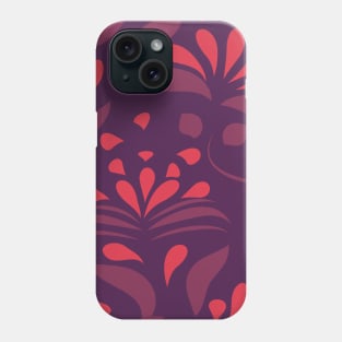 seamless pattern with flowers and leaves hohloma style Phone Case