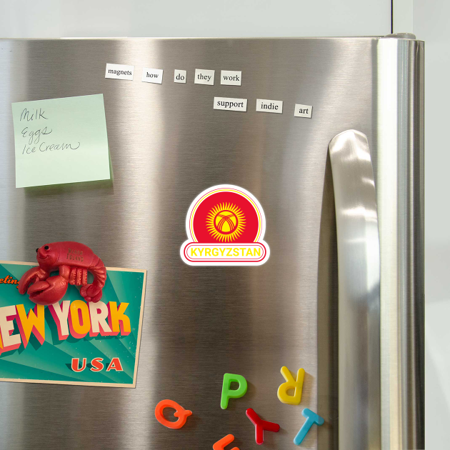 Kyrgyzstan Country Badge - Kyrgyzstan Flag by Yesteeyear