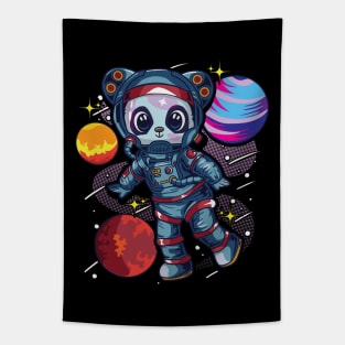 Astronaut Panda Bear In Space Tapestry