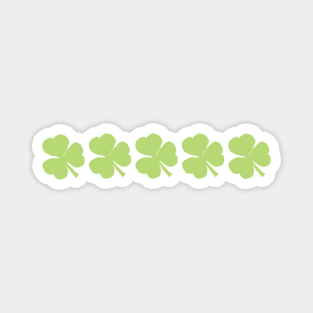 Five Pale Green Shamrocks for St Patricks Day Magnet