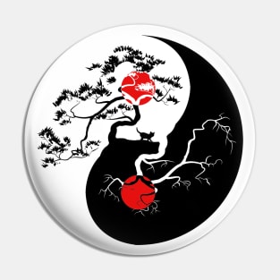 Ying Yang - Bonsai Cat Pin