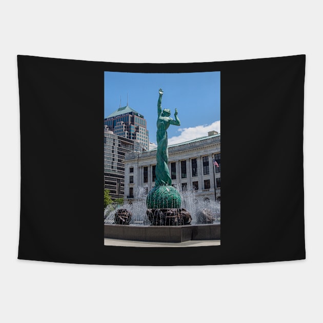 War Memorial Fountain Tapestry by dalekincaid