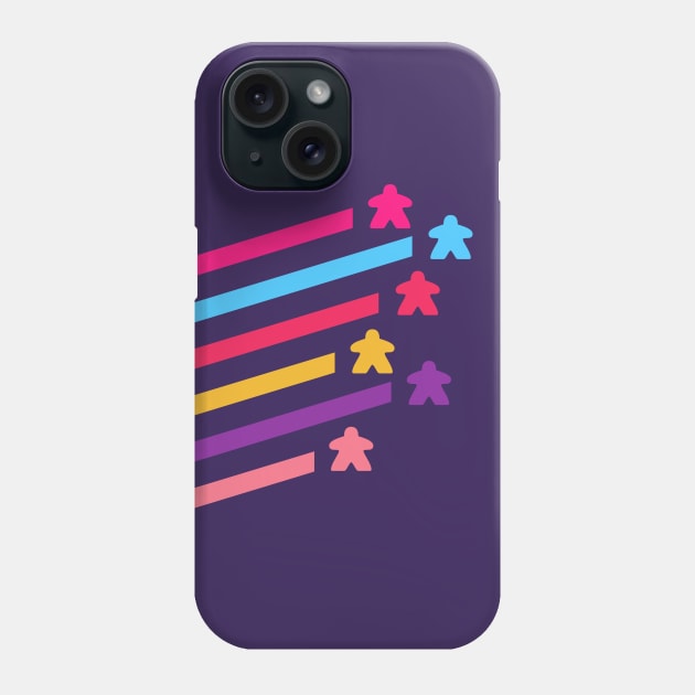 Synthwave 80s Meeples Phone Case by dungeonarmory