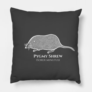 Pygmy Shrew with Common and Scientific Names - animal drawing Pillow