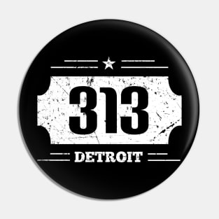 Detroit 313 Area Code Pin