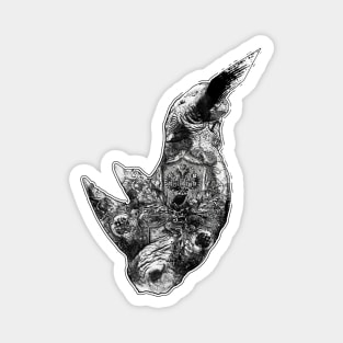 Rhino Black and White Money Texture Magnet