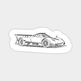 Pagani Zonda R Supercar Racing Wireframe Magnet