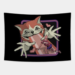 Cat Lover Girl Tapestry