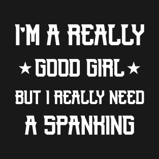 Funny Dom Sub Girl Good Naughty BDSM Spank T-Shirt