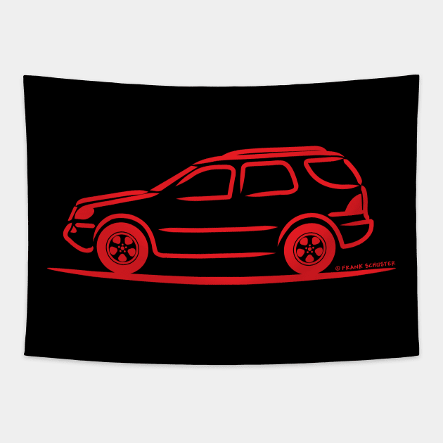 Mercedes Benz ML W163 Red Tapestry by PauHanaDesign