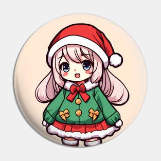 Cute christmas anime girl Pin