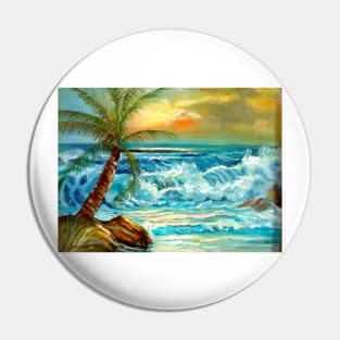 Tropical Hawaiian Beach Pin