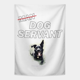 Dog Servant - cartoon funny dog sketch Tapestry