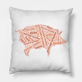 Civilized Caveman - Pig Outline Light Shirts Pillow