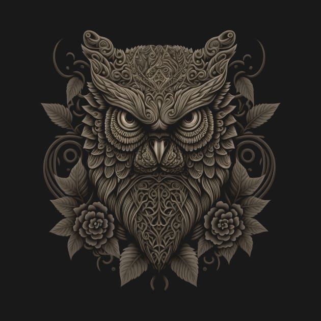 The owl is decorated with Javanese ornaments by gblackid