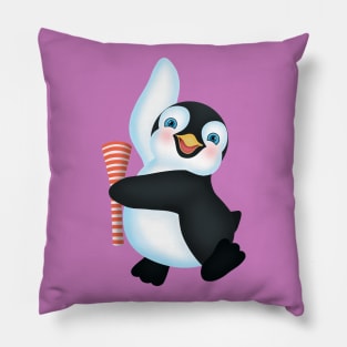 Penguin dancing in the new year Pillow