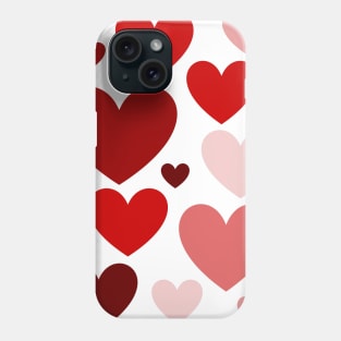 Christmassy Red Love Hearts Romantic Phone Case