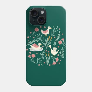 Duck lake in green Phone Case